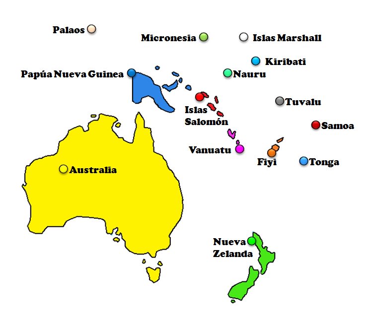 Mapa Geopolítico de Oceanía
